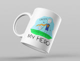 Thumbnail Daddy Is My Hero Coffee Mug Ceramic Mug Blue 5