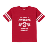 Thumbnail This Is What an Awesome 2 Year Old Looks Like Toddler Jersey T-Shirt Red 2