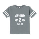 Thumbnail This Is What an Awesome 2 Year Old Looks Like Toddler Jersey T-Shirt Gray 3