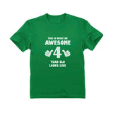 Thumbnail This Is What an Awesome 4 Year Old Looks Like Youth Kids T-Shirt Green 6