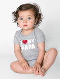 I Love Heart My Papa Baby Bodysuit 