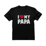 Thumbnail I Love Heart My Papa Youth Kids T-Shirt Black 2