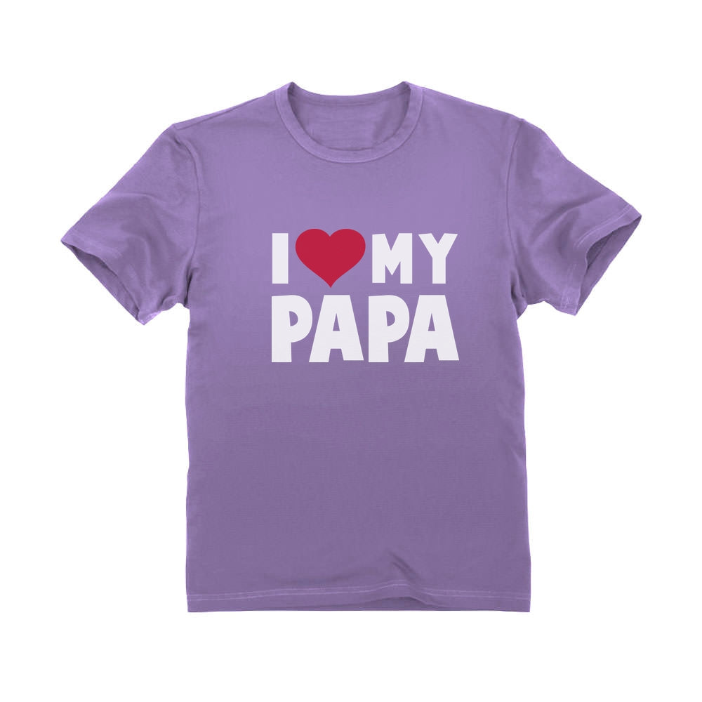 I Love Heart My Papa Youth Kids T-Shirt - Violet 6