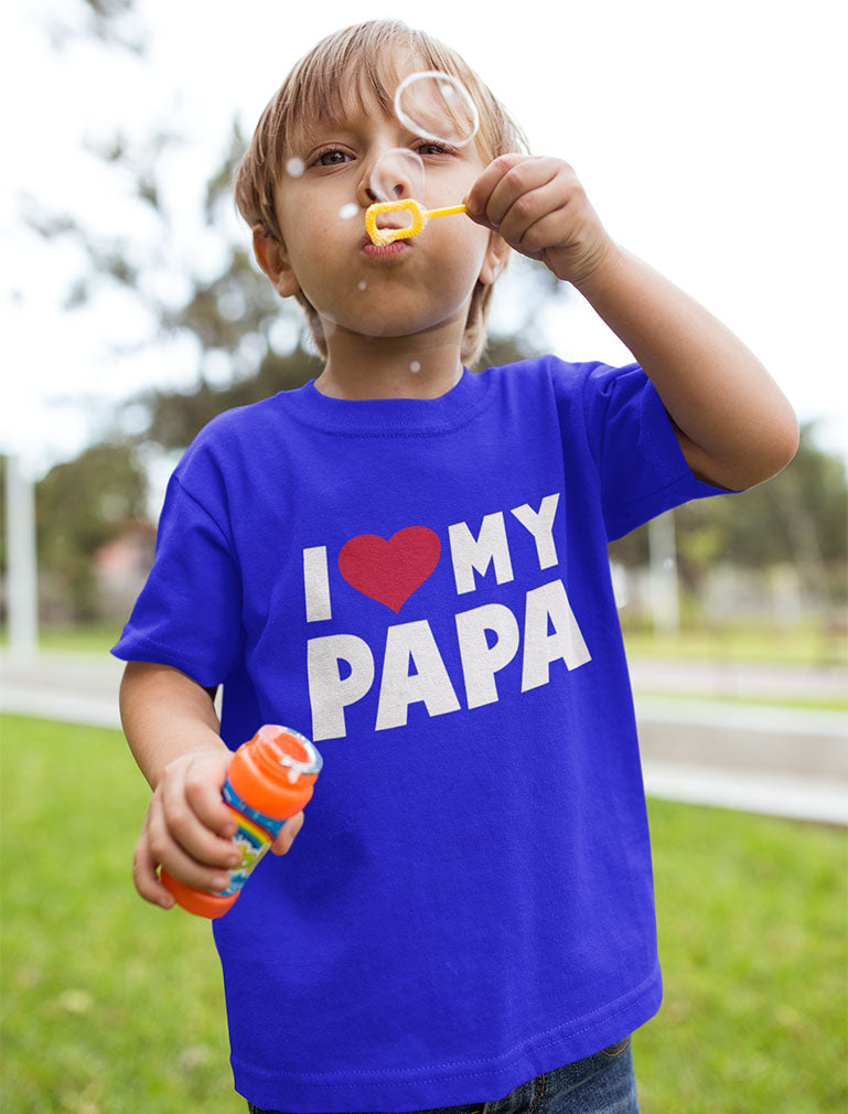 I Love Heart My Papa Youth Kids T-Shirt - Violet 9