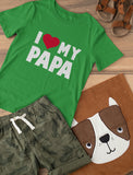 I Love Heart My Papa Youth Kids T-Shirt 