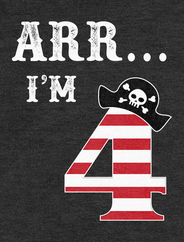 Arr I'm 4 Toddler Kids T-Shirt - Navy 6