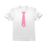 Pink Ribbon Tie Youth Kids T-Shirt 