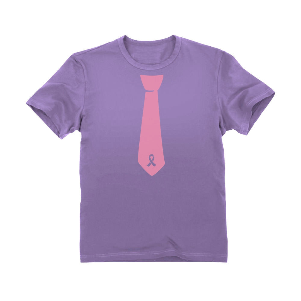 Pink Ribbon Tie Youth Kids T-Shirt - Violet 8