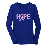 Thumbnail Hope Pink Ribbon Women Long Sleeve T-Shirt Blue 4