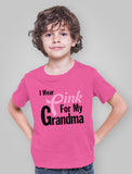I Wear Pink for Grandma Youth Kids T-Shirt 