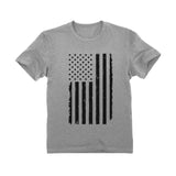 Black Distressed U.S Flag Toddler Kids T-Shirt 