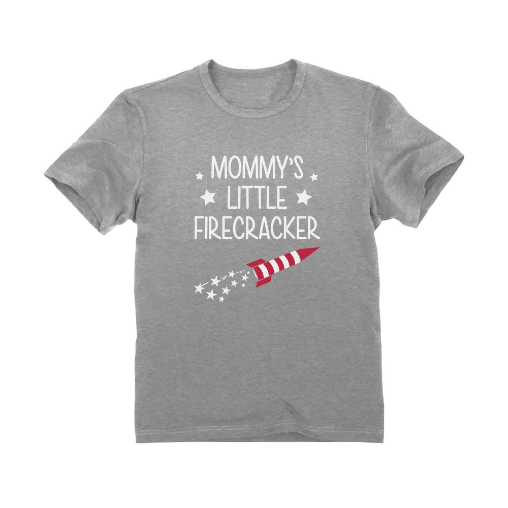 Mommy's little Firecracker Toddler Kids T-Shirt - Gray 6