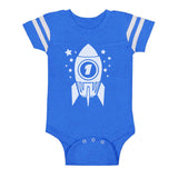 1st Birthday Space Rocket Baby Jersey Bodysuit 