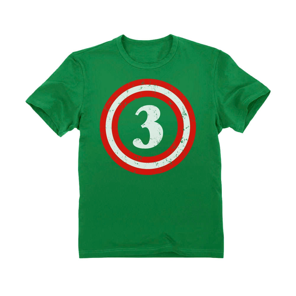 Captain 3rd Birthday Toddler Kids T-Shirt - Green 3