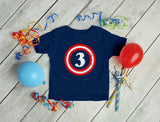 Thumbnail Captain 3rd Birthday Toddler Kids T-Shirt Navy 5
