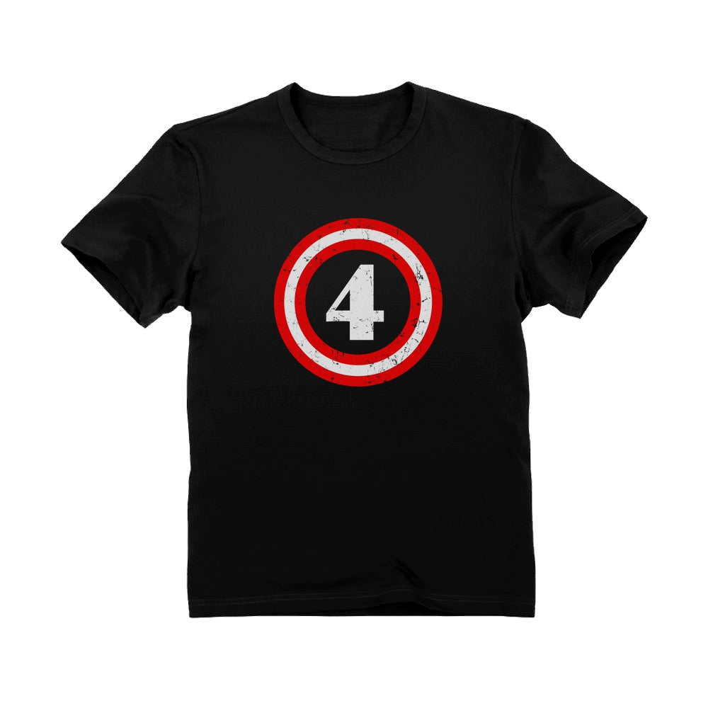 Captain 4th Birthday Toddler Kids T-Shirt - Black 1