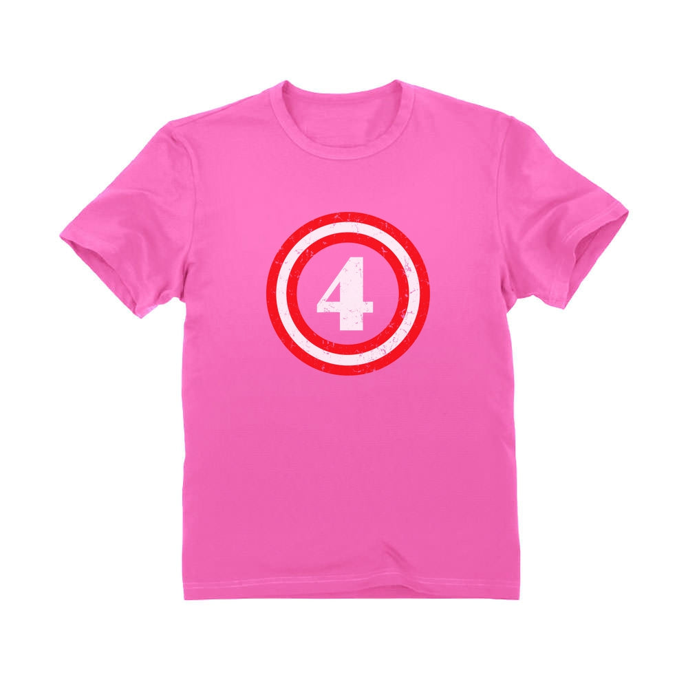 Captain 4th Birthday Toddler Kids T-Shirt - Pink 3