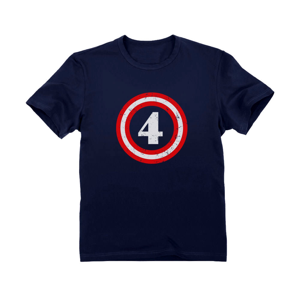 Captain 4th Birthday Toddler Kids T-Shirt - Navy 5