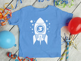 3rd Birthday Space Rocket Toddler Kids T-Shirt 