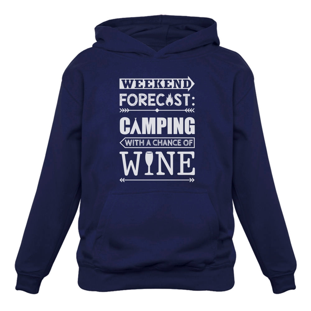 Weekend Forecast Camping with Wine Women Hoodie 