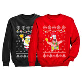 Spongebob & Patrick Ugly Christmas Youth Sweatshirt Set Siblings 