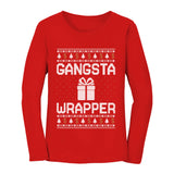 Gangsta Wrapper Ugly Christmas Sweater Women Long Sleeve T-Shirt 