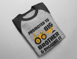 Promoted to Big Brother Digging It Gift 3/4 Sleeve Baseball Jersey Toddler Shirt 