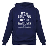 Thumbnail It's a Beautiful Day To Save Lives Gift for Nurse Hoodie Blue 1