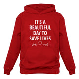 Thumbnail It's a Beautiful Day To Save Lives Gift for Nurse Hoodie Red 4