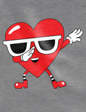 Thumbnail Dabbing Heart Valentine's 3/4 Sleeve Baseball Jersey Toddler Shirt Dark Gray 3