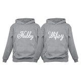 Thumbnail Hubby & Wifey Matching Couples Hoodie Set - Husband & Wife Valentine's Day Gift Hubbey Gray / Wifey Gray 5