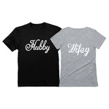 Hubby & Wifey Matching Couples T-Shirt Set - Husband & Wife Valentine's Day Gift 