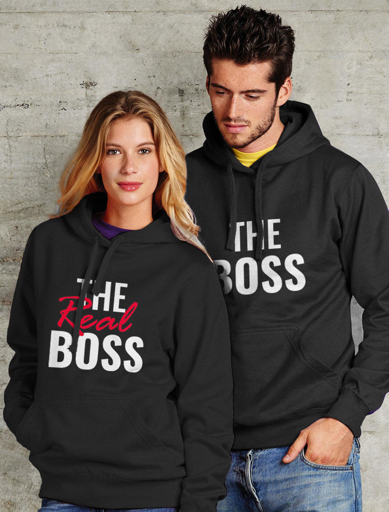 The Boss & The Real Boss Funny Couple Matching Hoodies