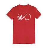 Thumbnail Infinite Love - Gift for Cat Lovers Youth Kids Girls' Fitted T-Shirt Red 2