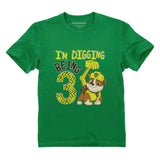 Thumbnail Paw Patrol Rubble Digging 3rd Birthday Official Toddler Kids T-Shirt Green 3