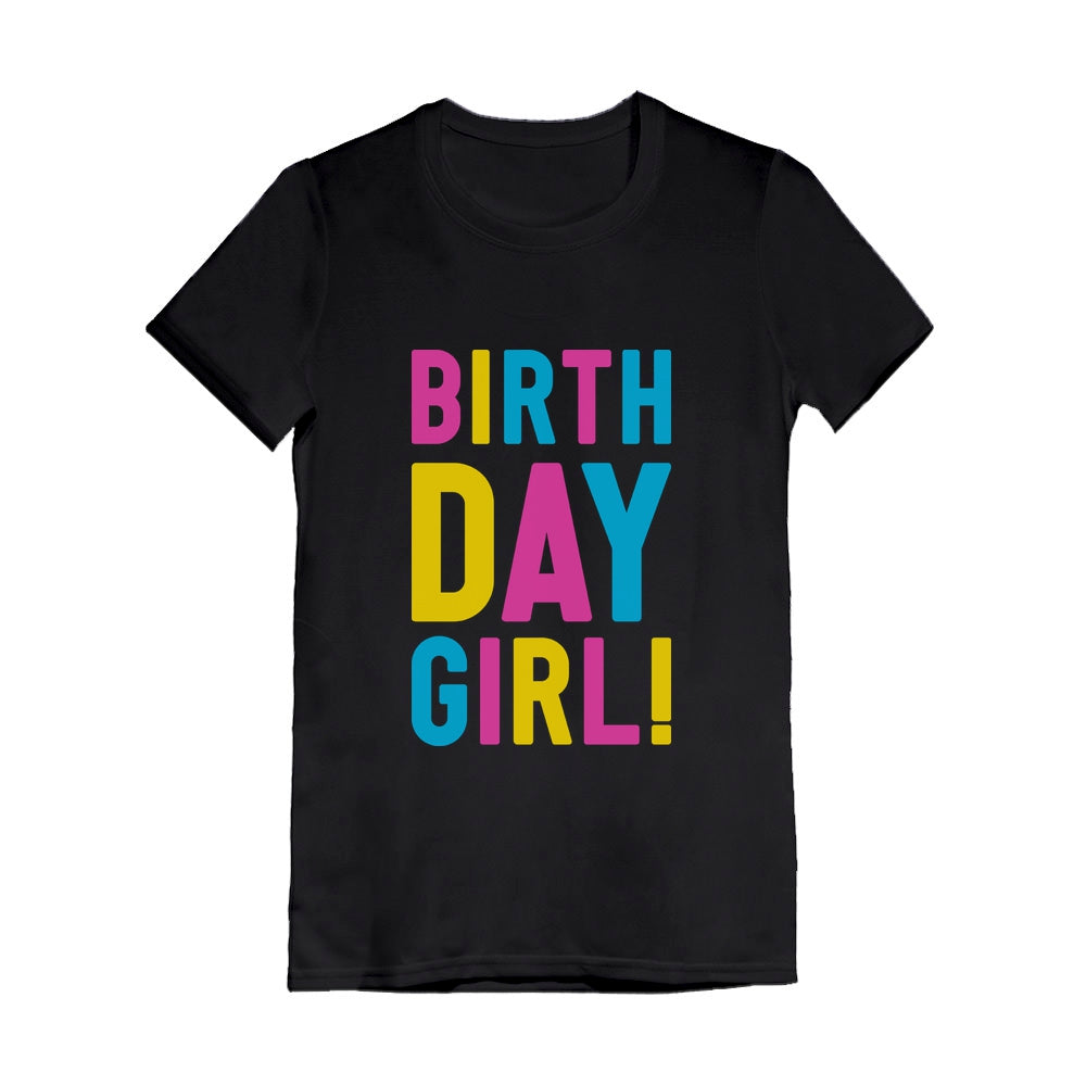 Birthday Girl - It's My Birthday Girls' Colorful T-Shirt - Black 1