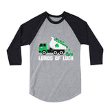 Thumbnail Loads of Luck St. Patrick's Day Tractor 3/4 Sleeve Baseball Jersey Toddler Shirt Dark Gray 1