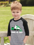 Loads of Luck St. Patrick's Day Tractor 3/4 Sleeve Baseball Jersey Toddler Shirt 