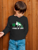 Thumbnail Loads of Luck - St. Patrick's Day Clover Truck Long sleeve T-Shirt For Kids Black 4