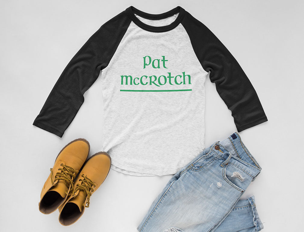 Pat Mccrotch St. Patrick's Day/Paddy Day Funny 3/4 Sleeve Baseball Jersey Shirt 