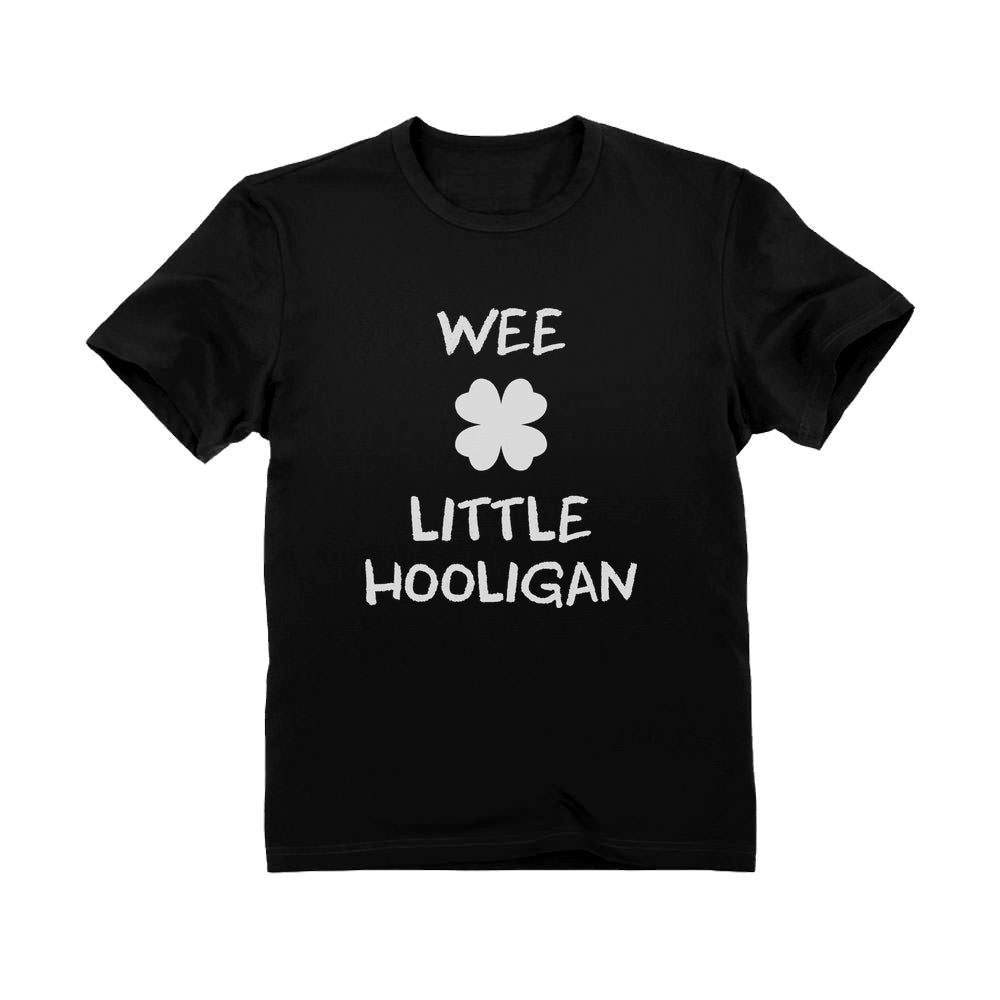 Irish Wee Little Hooligan Funny St. Patrick's Day Toddler Kids T-Shirt - Black 1