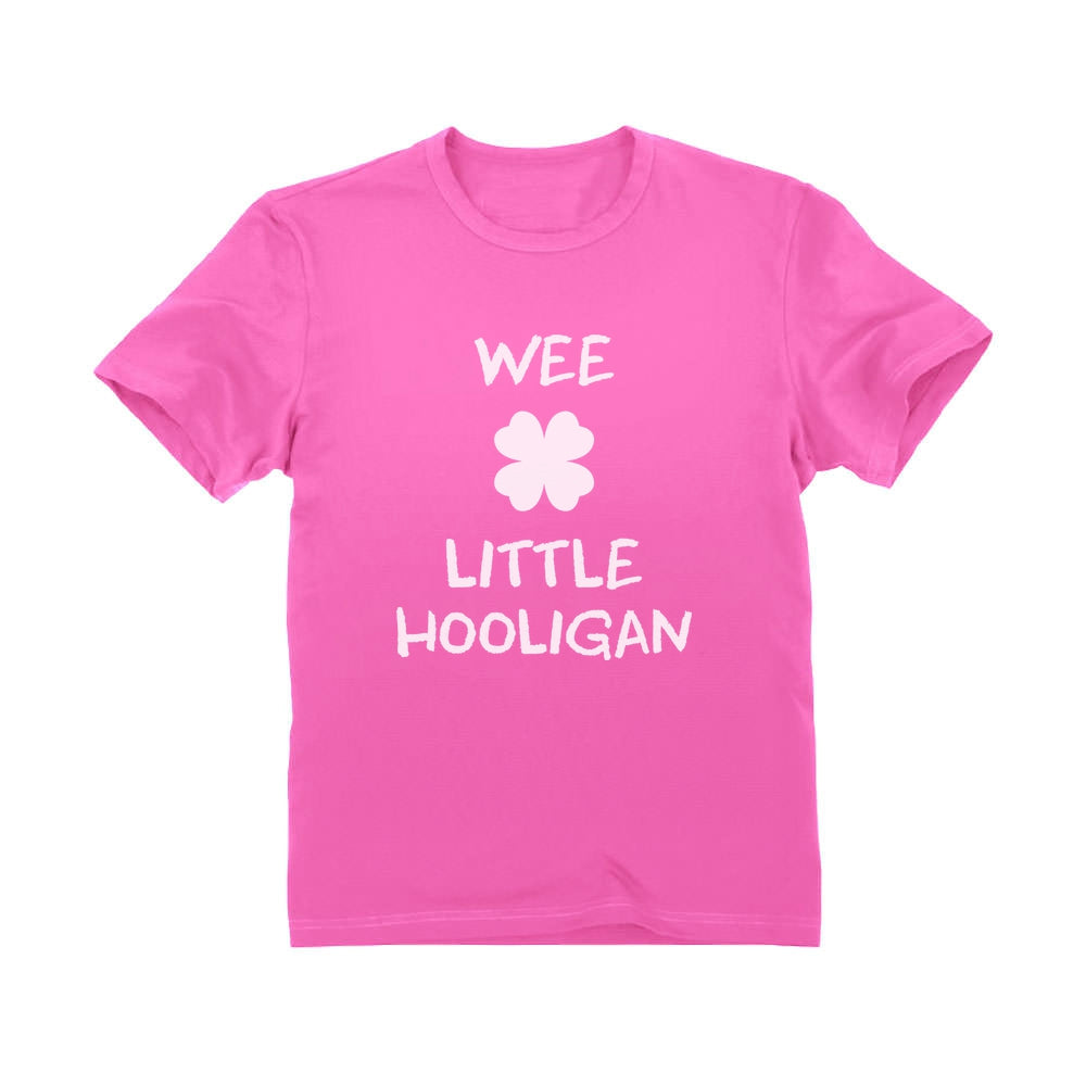 Irish Wee Little Hooligan Funny St. Patrick's Day Toddler Kids T-Shirt - Pink 2
