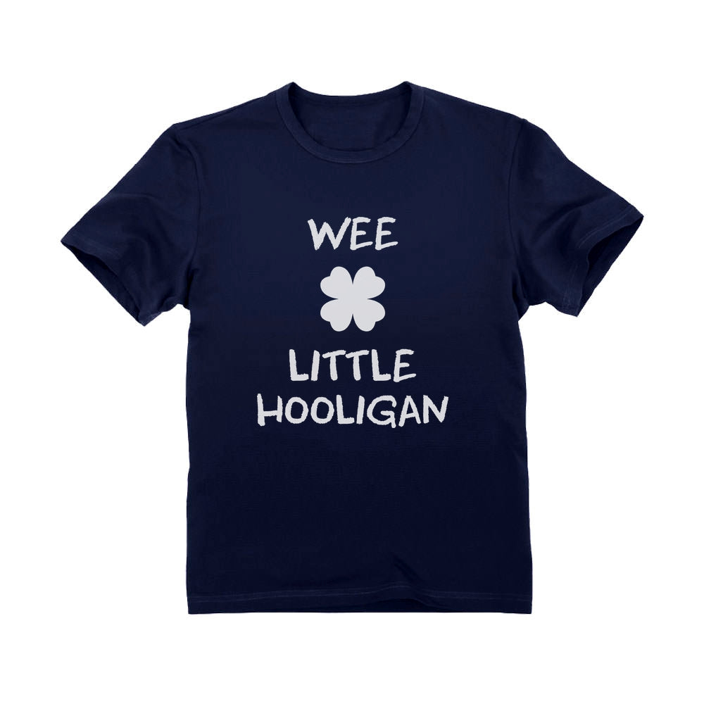 Irish Wee Little Hooligan Funny St. Patrick's Day Toddler Kids T-Shirt - Navy 4