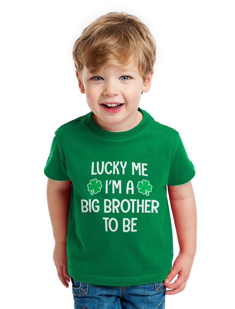 Lucky Me I'm a Big Brother to Be St. Patrick's Day Toddler Kids T-Shirt - Dark Gray 7
