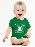 Thumbnail Lucky Charm Cute St Patrick's Day Baby Bodysuit Navy 8