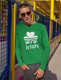 Thumbnail St. Patrick's Day Lucky Charm Irish Clover Shamrock Long Sleeve T-Shirt Black 3