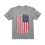 Thumbnail USA Vintage Flag Toddler Kids T-Shirt Gray 1