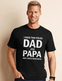 Thumbnail I Have Two Titles Dad and Papa Father's Day T-Shirt Heather Navy 8