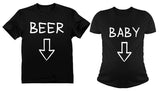 Thumbnail Expecting Baby Belly \ Beer Belly Matching Couples Shirts Black 1
