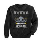 Thumbnail Happy Hanukkah Octopus Toddler Kids Sweatshirt Black 2